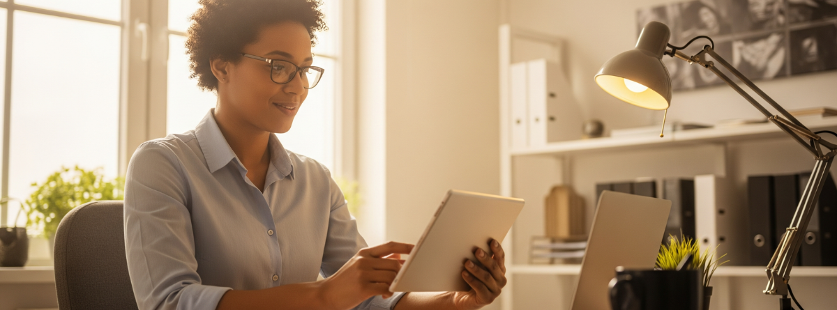 Mujer con una tablet